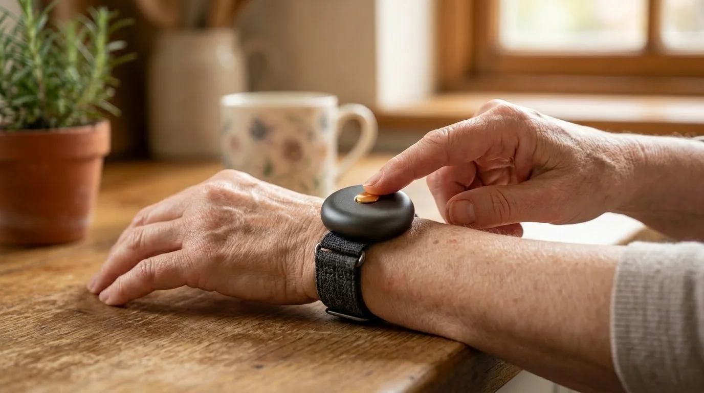 Rufivo am Handgelenk getragen